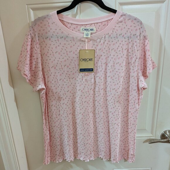 Cherokee Pink Short-Sleeve Tee - 100% Cotton - Size 1X (US) - Picture 2 of 5